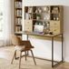 Bureau d'ordinateur 4 tiroirs, 105x60 cm, poste de travail avec rangement, étagères ouvertes, meuble en bois naturel, 105 x 60 cm