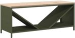 vidaXL Porte-bûches avec plateau en bois vert olive 100,5x35,5x40 cm