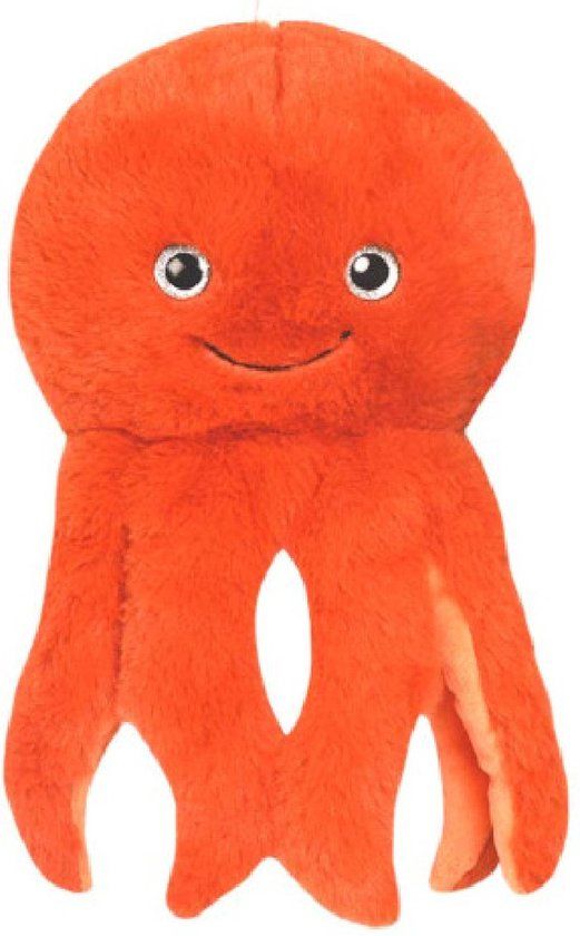 SANDY Knuffel Inktvis/octopus Willy - Oranje - 25 cm