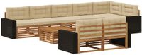 vidaXL Acacia Hout Hoek Loungeset Natuurlijk en Beige 4 Zitplekken