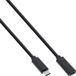 InLine USB-C naar USB-C verlengkabel - USB3.2 - 1 meter - Zwart