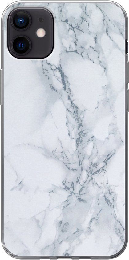 SleevesAndCases iPhone 12 Mini Case - Marble Print - White - Silicone Back Cover