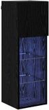 vidaXL Wandmontage TV-kast Zwart Eiken 30,5 x 30 x 90 cm