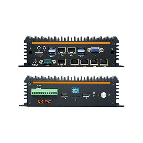 Pondesk PICOPC Intel i7-8565U 6 LAN Fanless Security Gateway Appliance Firewall Router (8 GB RAM, 64 GB mSATA SSD)