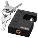 KOTARBAU® Gietijzeren hangslot, 50 mm, monoblok hangslot met bouten, inbraakbeveiliging, beugelslot, gehard massief slot, zwart
