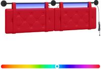 vidaXL - Hangend hoofdbord - Met LED-verlichting - Rood - Kunstleer