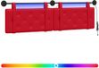 vidaXL - Tête de lit suspendue - Avec éclairage LED - Rouge - Similicuir