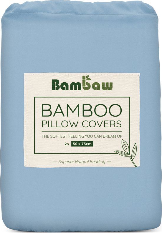 Bamboe Kussenslopen - 2 stuks - Lichtblauw - 50x75cm - Hypoallergeen