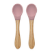 Lorelli Lepels Silicone Bamboo Naturel Deep Pink 2-pack