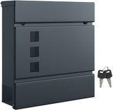 SONGMICS XL brievenbus - Brievenbus met krantenvak - 9,5 x 29 x 31 cm - Antraciet