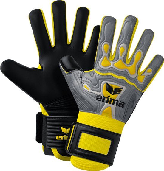 Erima Flex-Ray Hardground Keepershandschoenen Kinderen - Grijs / Geel - Maat 7