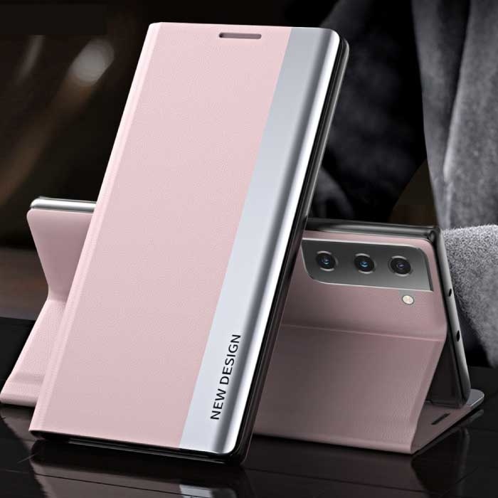 NEW DESIGN NEW DESIGN Samsung S8 Magnetische Flip Case - Luxe Hoesje Cover Roze