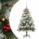 vidaXL Kunstkerstboom Groen en Wit 150 cm PVC en Metaal en Plastic