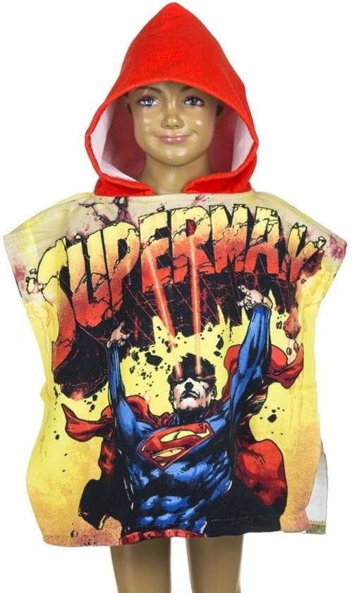 Marvel Superman badcape/badponcho met rode capuchon voor jongens