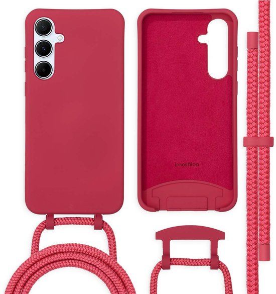 imoshion Hoesje - Geschikt voor Samsung Galaxy A55 (5G) - Color Backcover met afneembaar koord - Raspberry