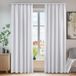 Deconovo Set van 2 ondoorzichtige thermische gordijnen met plooiband, geluidsbescherming, 290 x 140 cm (hoogte x breedte), zilvergrijs