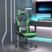 Chic-205903 Fauteuil Gamer de massage et repose-pied - Siège gaming - Fauteuil design noir et vert similicuir