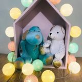 GuirLED Baby LED lichtsnoer met 24 katoenen decoratieve bollen - USB - met afstandbediening