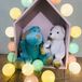 GuirLED Baby LED lichtsnoer met 24 katoenen decoratieve bollen - USB - met afstandbediening