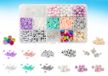 Grafix Mega Assortiment Armbandjes Maken | Sieraden maken voor meisjes | Katsuki - Parels - Smileys - Letters - Bedels - Schelpjes | Geordend in handige opbergbox
