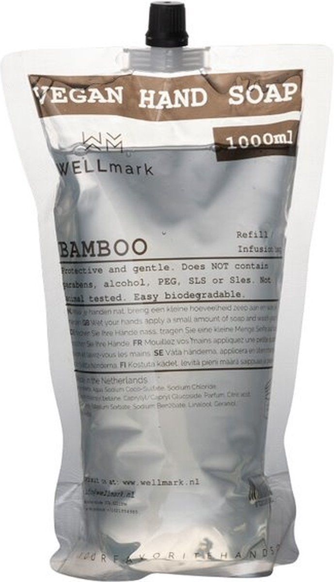 Wellmark Navulverpakking handzeep bamboe 1000ml
