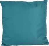 Anna's Collection Buiten of tuin sier kussens - petrol blauw - 60 x 60 cm
