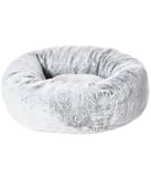 Dehner Favoriete Tender, knuffelbed, hondenbed/kattenbed, onderhoudsvriendelijk/hygiënisch, ca. Ø 49 cm (binnenzijde: ca. 32 cm), hoogte 15 cm, maat S, polyester, grijs
