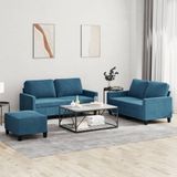 Maison Exclusive ensemble de canapé 3 pièces avec coussins, velours bleu
