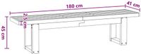 vidaXL Eetbank NOAIN 180 x 41 x 45 cm Massief grenenhout Zwart