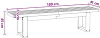 vidaXL Eetbank NOAIN 180 x 41 x 45 cm Massief grenenhout Zwart