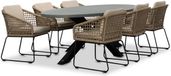 BUITEN living Stockholm/Tulum Sahara Dust dining tuinset 7-delig | betonlook + touw | 240cm ovaal | 6 personen