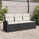 Maison Exclusive - Set van 3 tuinbanken, zwart en wit, van polyrotan