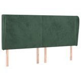 VidaXL Hoofdbord met randen 203x23x118/128 cm fluweel donkergroen