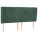 VidaXL Hoofdbord met randen 203x23x118/128 cm fluweel donkergroen