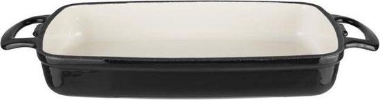 Vogue Rechthoekige Gietijzeren Ovenschaal - 1,8ltr - Zwart