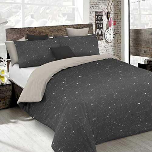 Italian Bed Linen Beddengoedset Fashion, Stars grijs, eenpersoonsbed