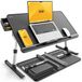 Merkloos Laptoptafel bed - Verstelbaar in hoogte en hoek - Opvouwbaar - Met lade - PVC-leder