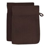Soleil d'Ocre Lagune Kavel van 2 Handschoenen van Toilet, Katoen, Bruin, 16 x 21 cm