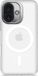 DECODED Clear Frosted Coque Adapté pour iPhone 16 – Anti-jaunissement - 100% Matériau Recyclé – Adapté pour MagSafe – Coque Transparente – Blanc