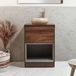 Hudson Reed Hoxton meuble vasque 60cm chêne foncé avec vasque à poser ronde beige (sable)