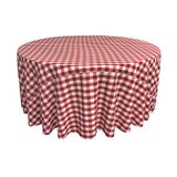 LA Linnen Poly Checkered Round Tablecloth