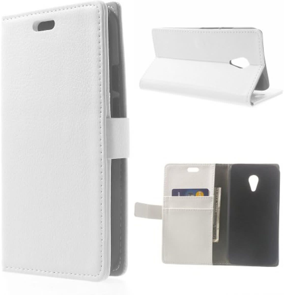 Litchi Wallet Hoesje Motorola Moto G 2nd Gen. 2014 wit
