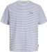 JACK&JONES Jongens T-shirt met korte mouw en ronde hals - Gestreept - Katoen/Polyester - Maat 140 - Casual - Bright White