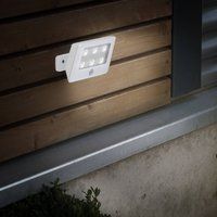 BRILONER - KOLLIG - LED Wandlamp op batterijen - met sensor - buitenverlichting met bewegingssensor - 12 cm - IP54 - 6.500K - wit