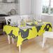 Bonamaison Tafelkleed, Anti-Mold, Sneldrogend, Waterdicht, 100% Polyester Tafellaken, Neon Geel, Rook, 140 x 160 Cm - Ontworpen en Vervaardigd in Turkije