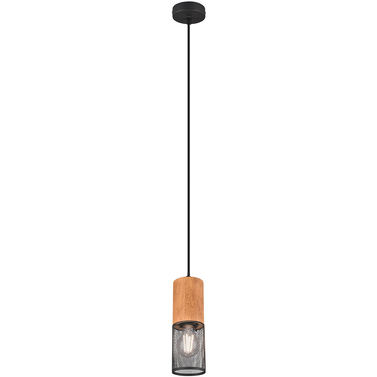 BES LED LED Hanglamp - Trion Yosh - E27 Fitting - 1-lichts - Rond - Mat Zwart - Aluminium