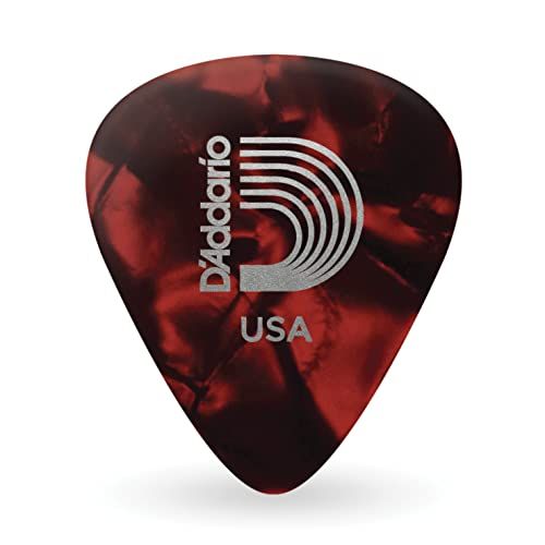 D'Addario Celluloid Guitar Picks - Red, Medium, 10-Pack