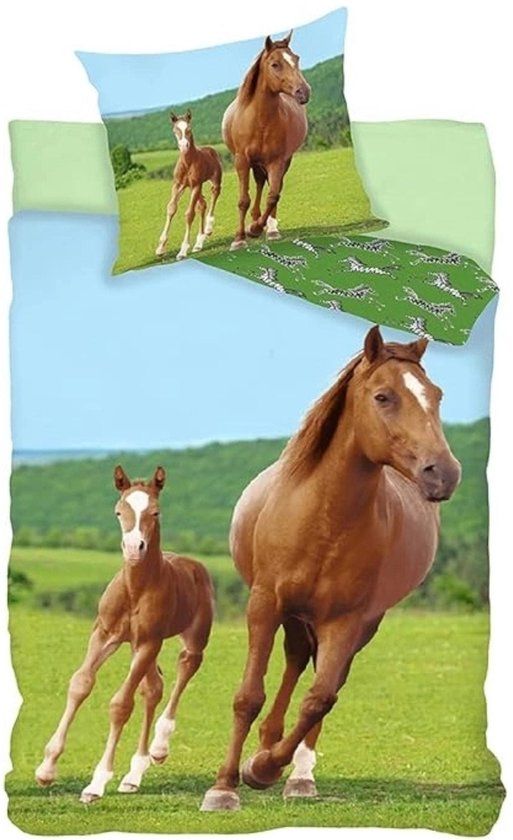 4KidsOnly Brandmac Aps Dekbedovertrek Paard Eenpersoons Katoen Meerkleurig