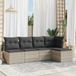 Maison Exclusive - Ensemble de jardin pour le jardin, composé de 5 pièces, avec coussins gris clair, en polyrotin