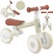 MoMi DEX Loopfiets - Opvouwbare Kinderfiets vanaf 1 Jaar - Lichtgewicht - Verstelbaar Zadel - Beige